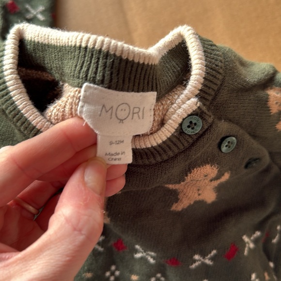 Mori Organic Christmas Set- Sherpa Corduroy Jacket, gingerbread Sweater jumpsuit - Picture 2 of 13